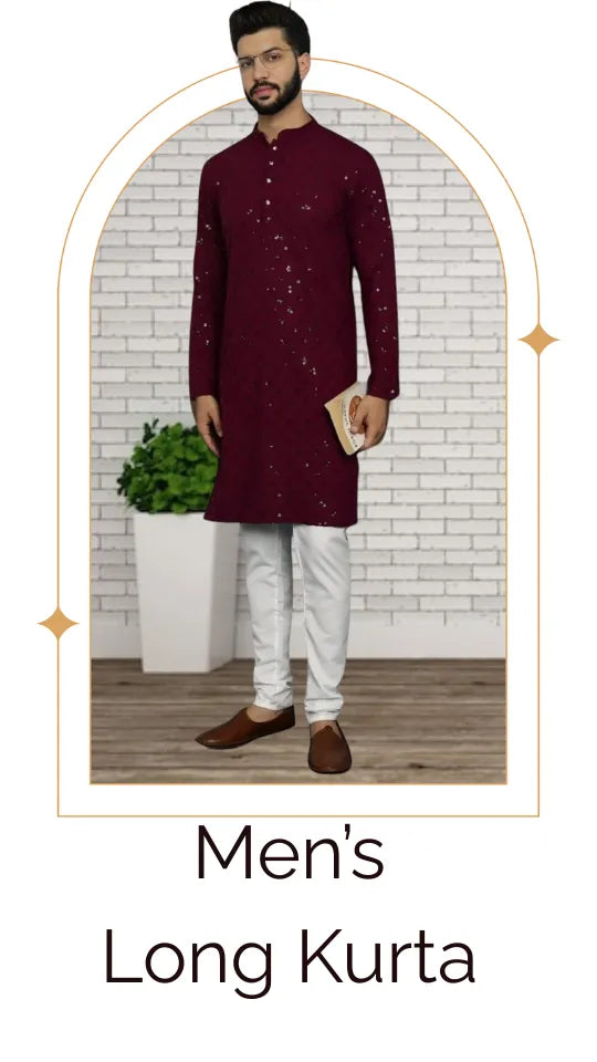 Men's Long Kurta - 001FASHIONFORWARD