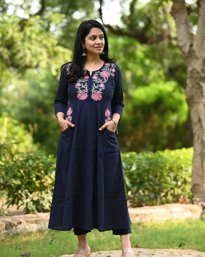 2 Pcs Bollywood Pakistani Cotton Pant Set Designer Women Salwar Kameez Kurti - 001FASHIONFORWARD