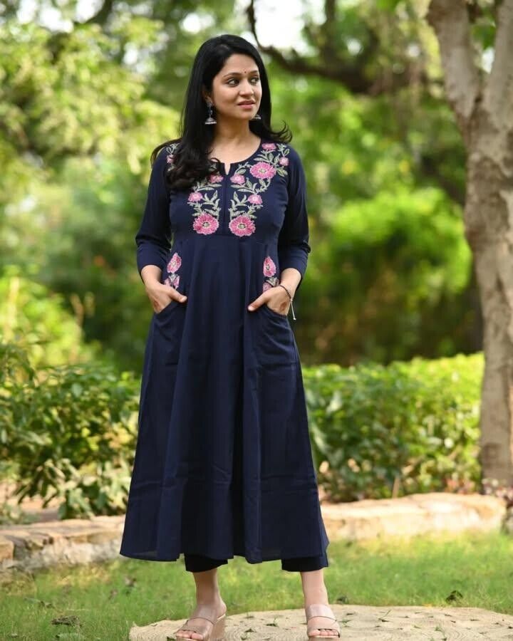 2 Pcs Bollywood Pakistani Cotton Pant Set Designer Women Salwar Kameez Kurti - 001FASHIONFORWARD