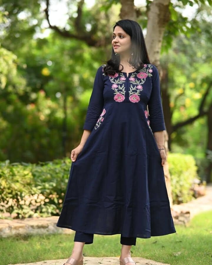 2 Pcs Bollywood Pakistani Cotton Pant Set Designer Women Salwar Kameez Kurti - 001FASHIONFORWARD