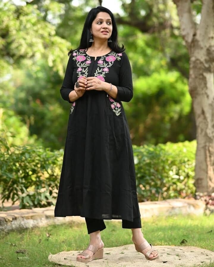 2 Pcs Bollywood Pakistani Cotton Pant Set Designer Women Salwar Kameez Kurti - 001FASHIONFORWARD