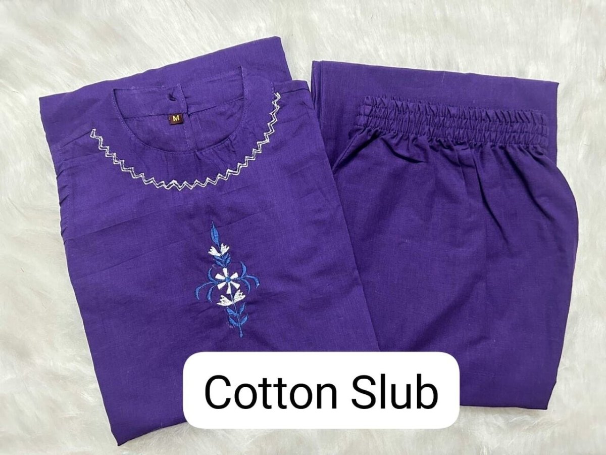 2 pcs Cotton Designer Ethnic Kurti Pant Set Indian Wear Salwar Kameez Kurta Set - 001FASHIONFORWARD
