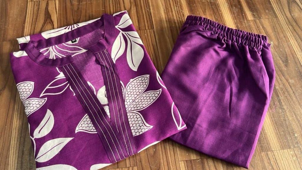 2 Pcs Cotton Wear Kurta with pant Indian Readymade Beautiful Salwar Kameez - 001FASHIONFORWARD