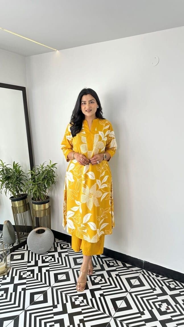 2 Pcs Cotton Wear Kurta with pant Indian Readymade Beautiful Salwar Kameez - 001FASHIONFORWARD