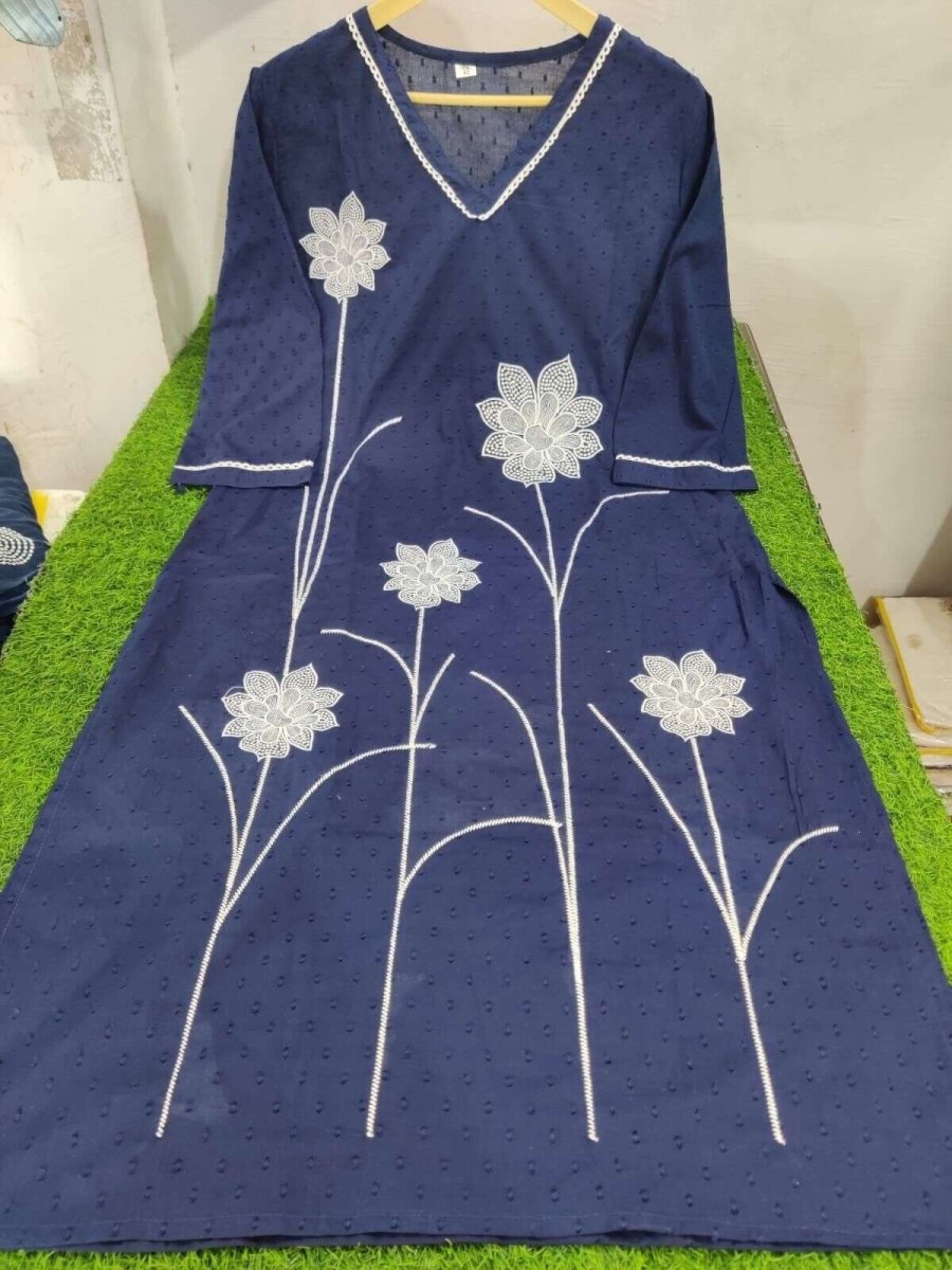 2 Pcs Cotton Wear Kurta with Sharara Indian Ready made Beautiful Salwar Kameez - 001FASHIONFORWARD