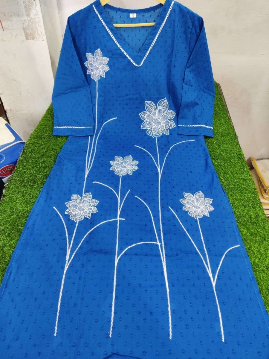 2 Pcs Cotton Wear Kurta with Sharara Indian Ready made Beautiful Salwar Kameez - 001FASHIONFORWARD
