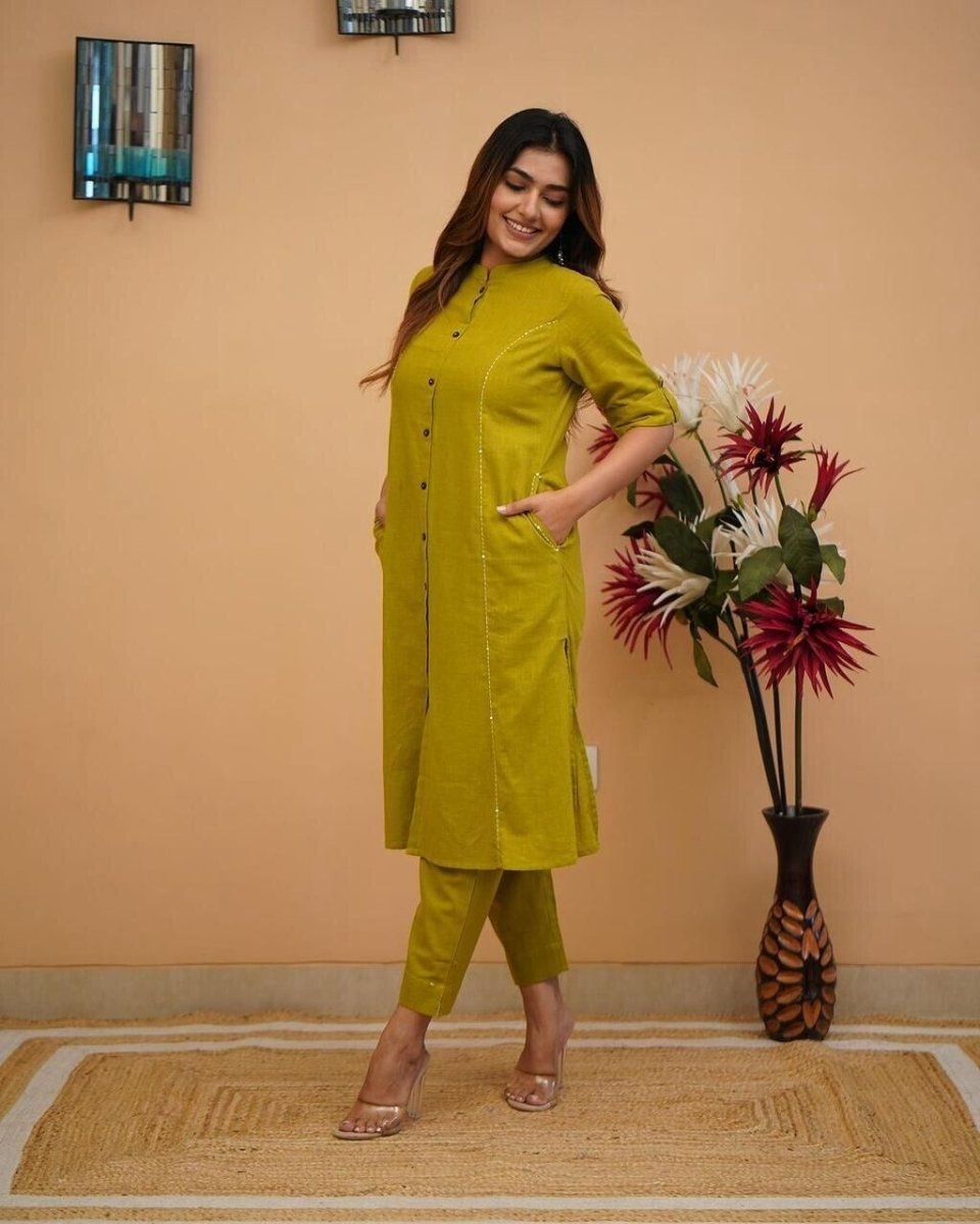2 pcs Handwork Salwar Kameez Set, Ethnic Party Wear Designer Pakistani Suit - 001FASHIONFORWARD