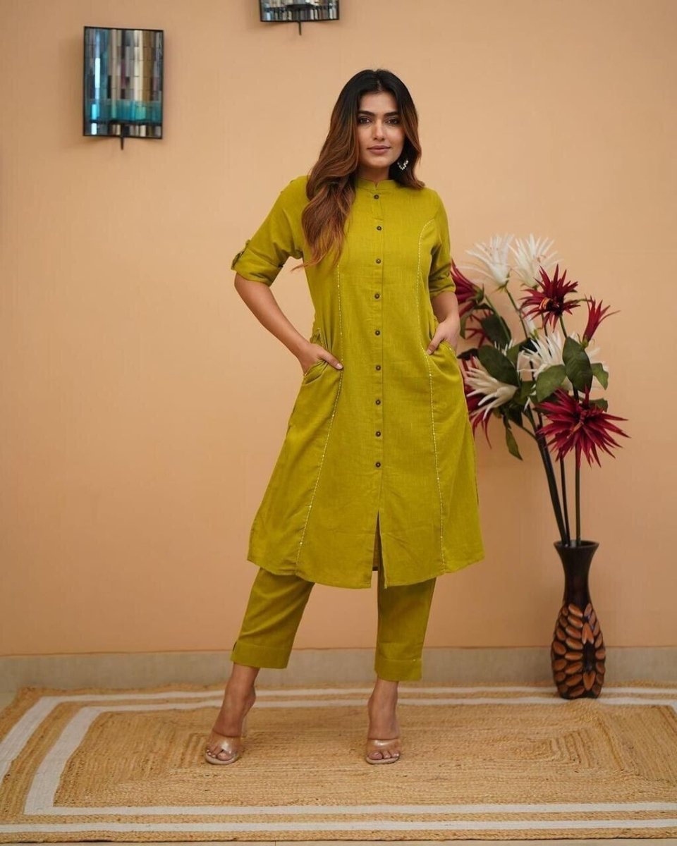 2 pcs Handwork Salwar Kameez Set, Ethnic Party Wear Designer Pakistani Suit - 001FASHIONFORWARD