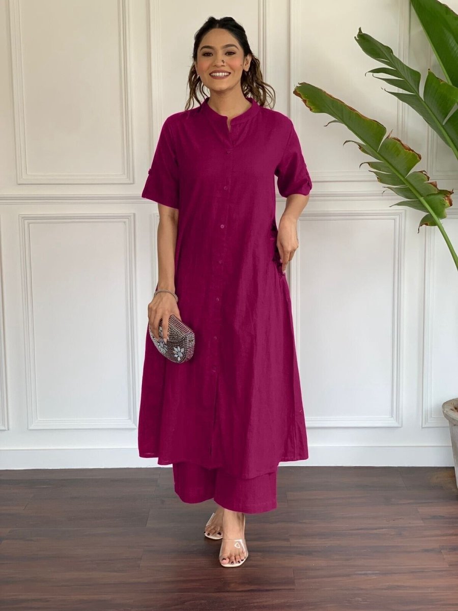 2 pcs Solid Indian Salwar Kameez Readymade Suits Indian casual dress cotton - 001FASHIONFORWARD