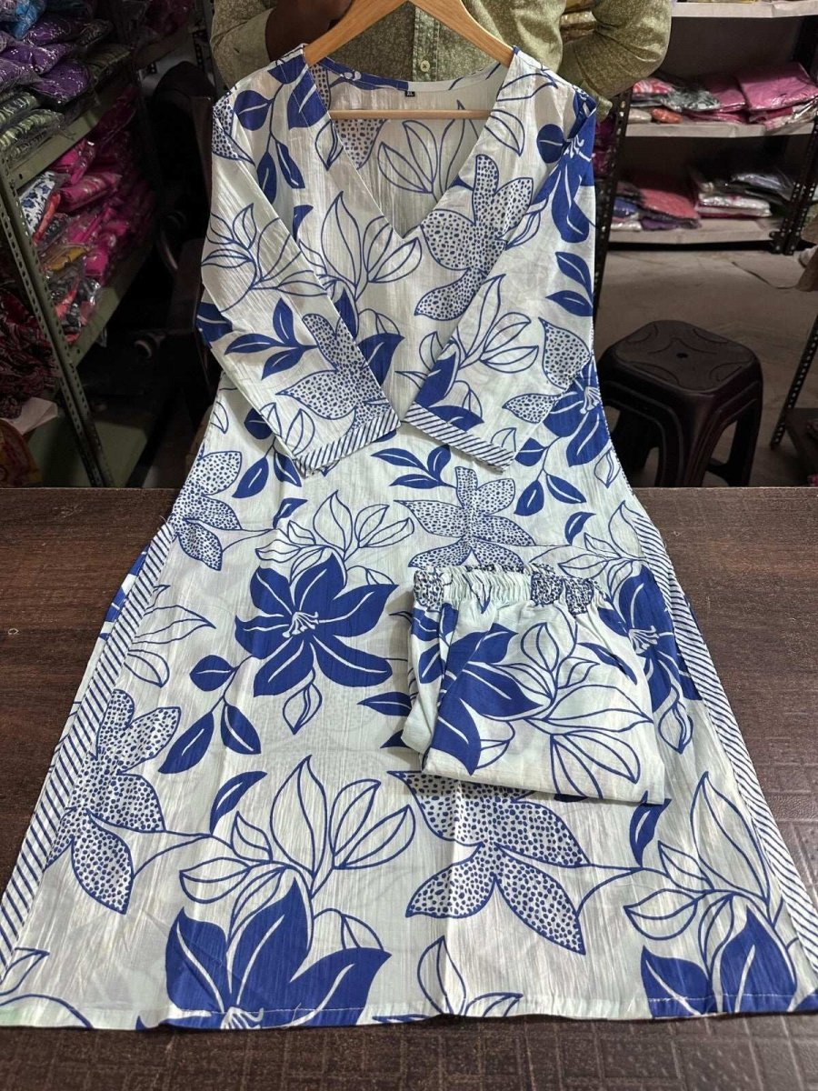 2 - Piece Cotton Pakistani Printed Wedding & Party Wear Sharara Suit – Bollywood S - 001FASHIONFORWARD