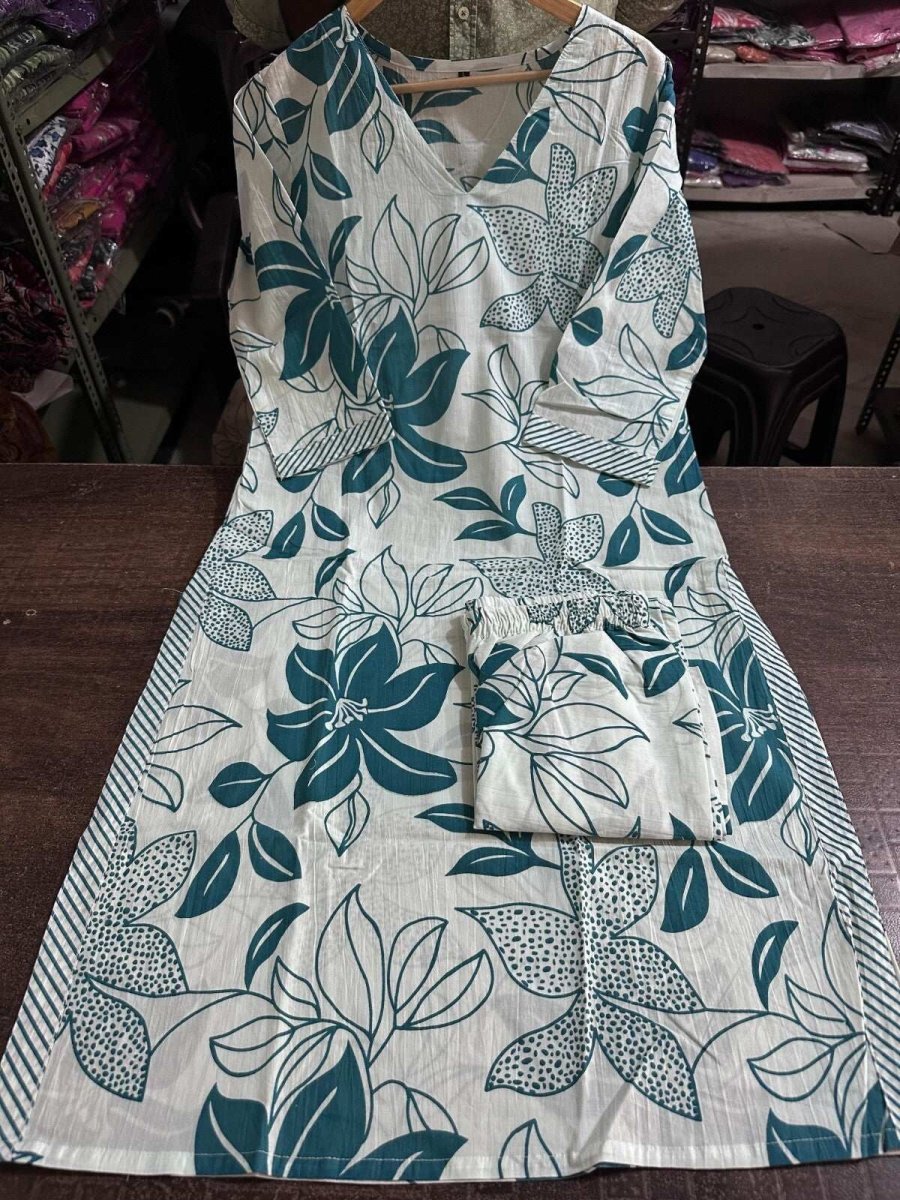 2 - Piece Cotton Pakistani Printed Wedding & Party Wear Sharara Suit – Bollywood S - 001FASHIONFORWARD