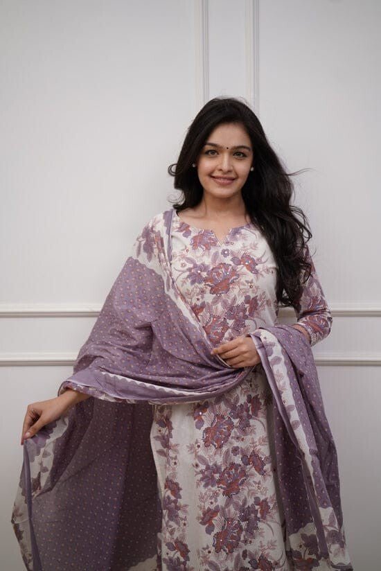 3 pcs Pure Cotton Women Salwar Kameez Suit Indian Fabric Kurti Pant Dupatta - 001FASHIONFORWARD