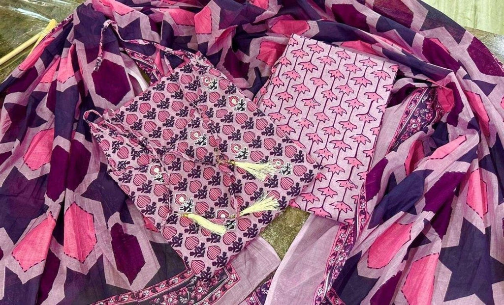 Ajrakh Salwar kameej cotton Straight Kurta Pant & Suit Women Partywear Suit - 001FASHIONFORWARD