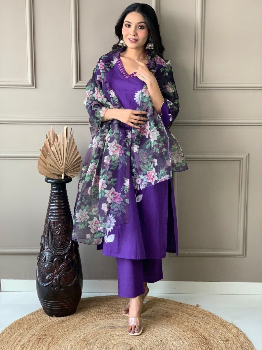 Beautiful Designer Cotton Kurti Suit Set Women's Bollywood Salwar Kameez Clothes - 001FASHIONFORWARD