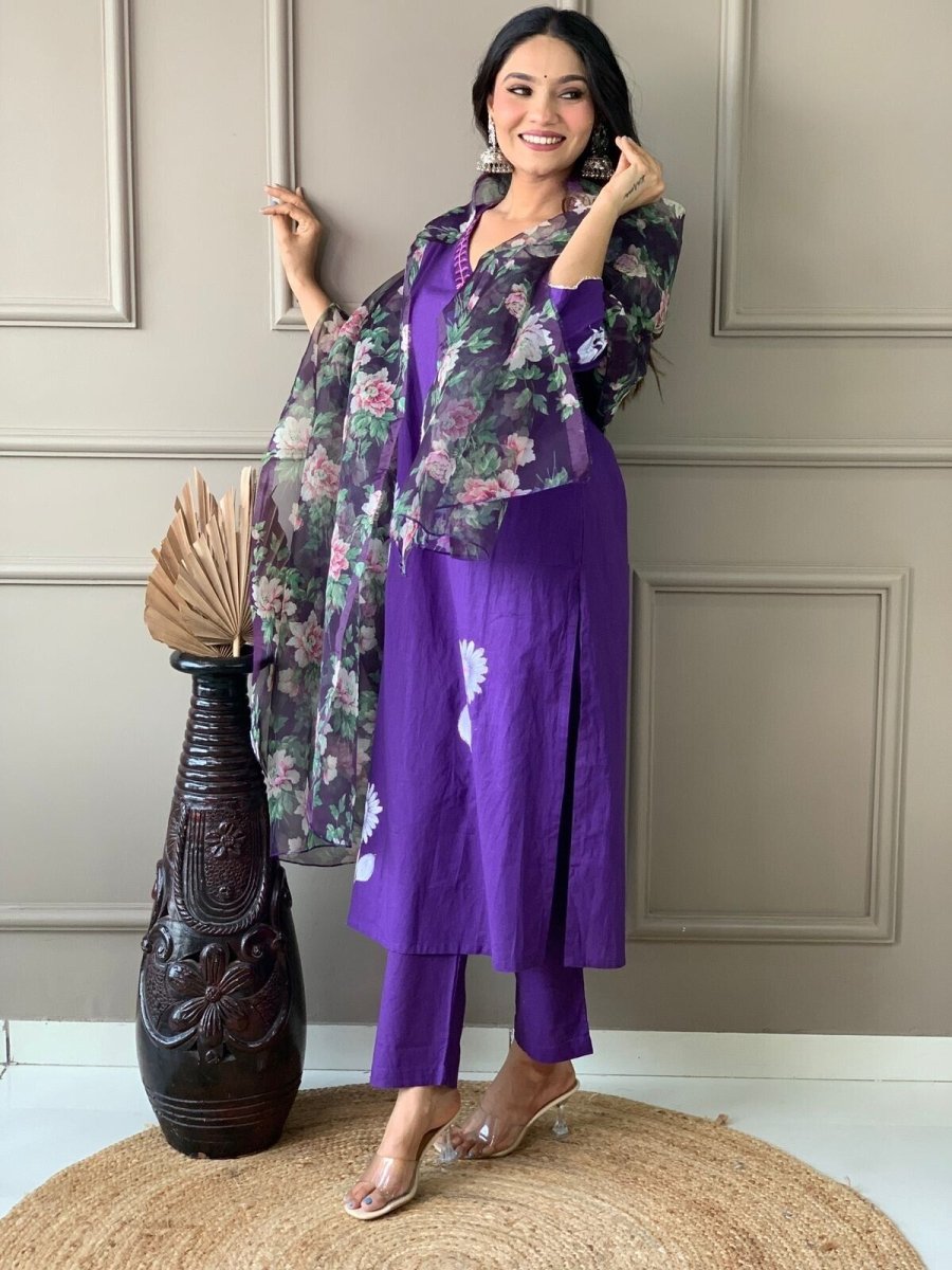 Beautiful Designer Cotton Kurti Suit Set Women's Bollywood Salwar Kameez Clothes - 001FASHIONFORWARD