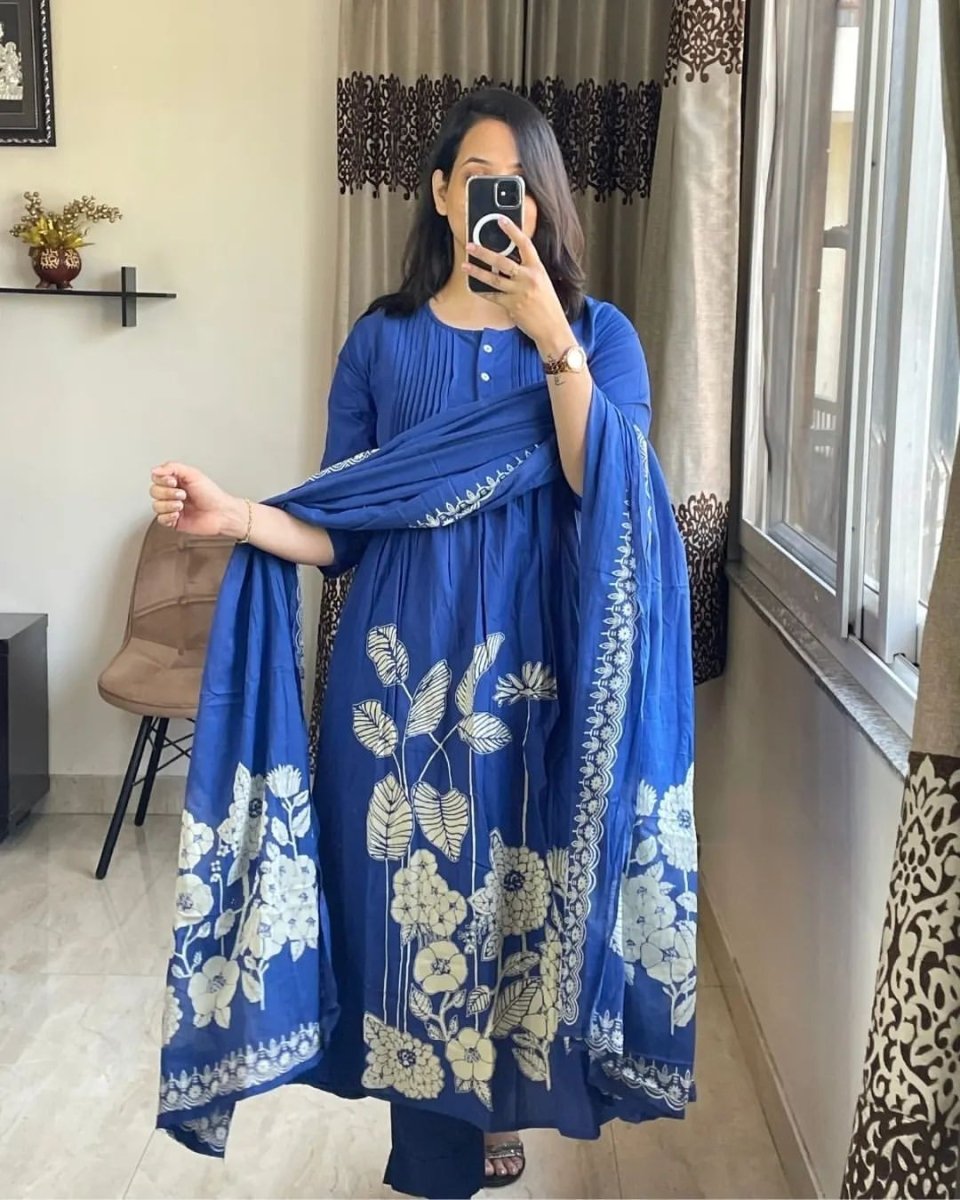 Bollywood Cotton Salwar Suit Kurti Women Designer Kurta Pant Dupatta Set Dress - 001FASHIONFORWARD