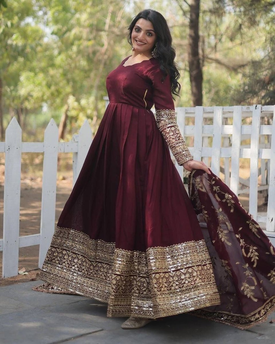 Bollywood Designer Indian Pakistani ReadyMade Anarkali Gown Georgette Wedding - 001FASHIONFORWARD