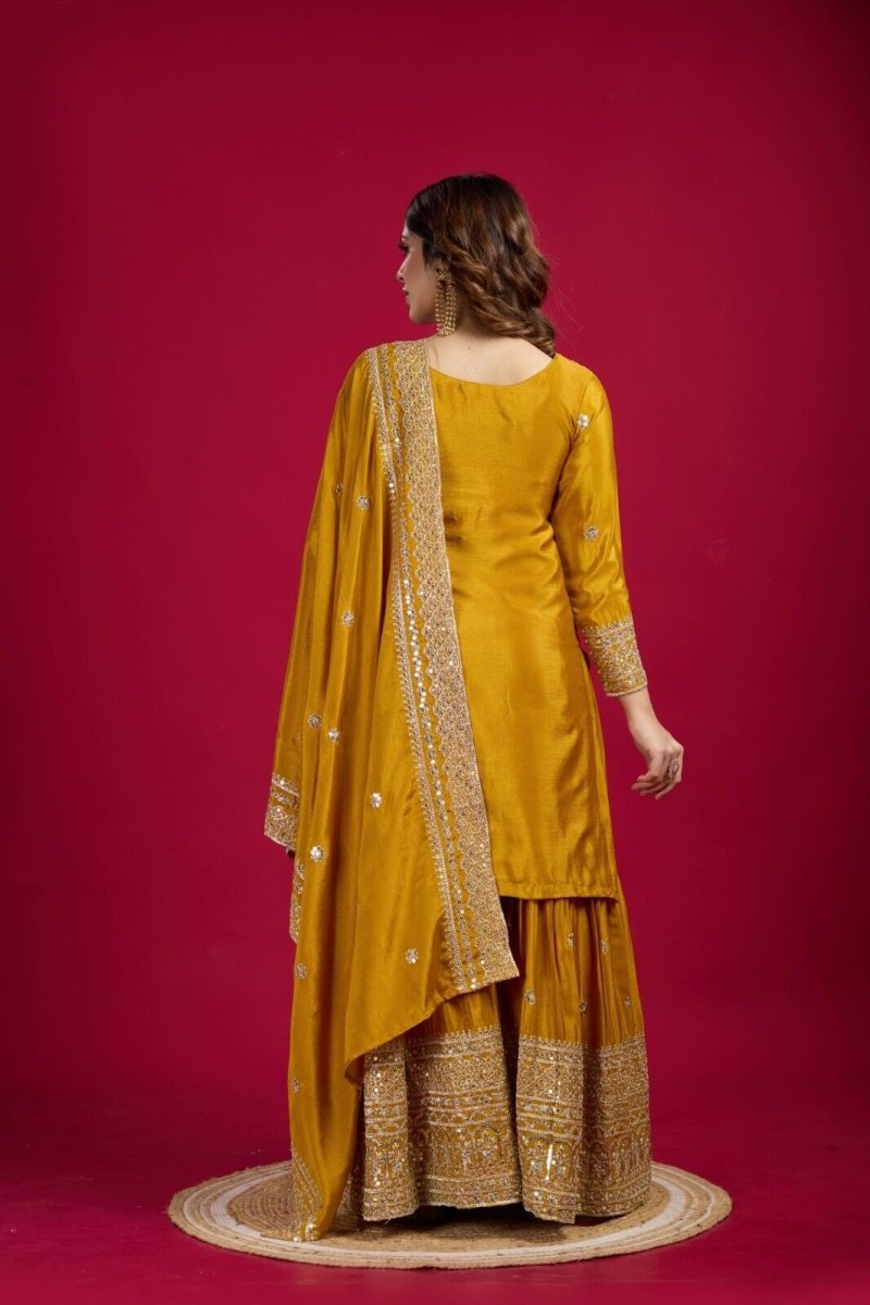 Bollywood Designer Indian ReadyMade Salwar Kameez Party Wear Suit with Sharara - 001FASHIONFORWARD