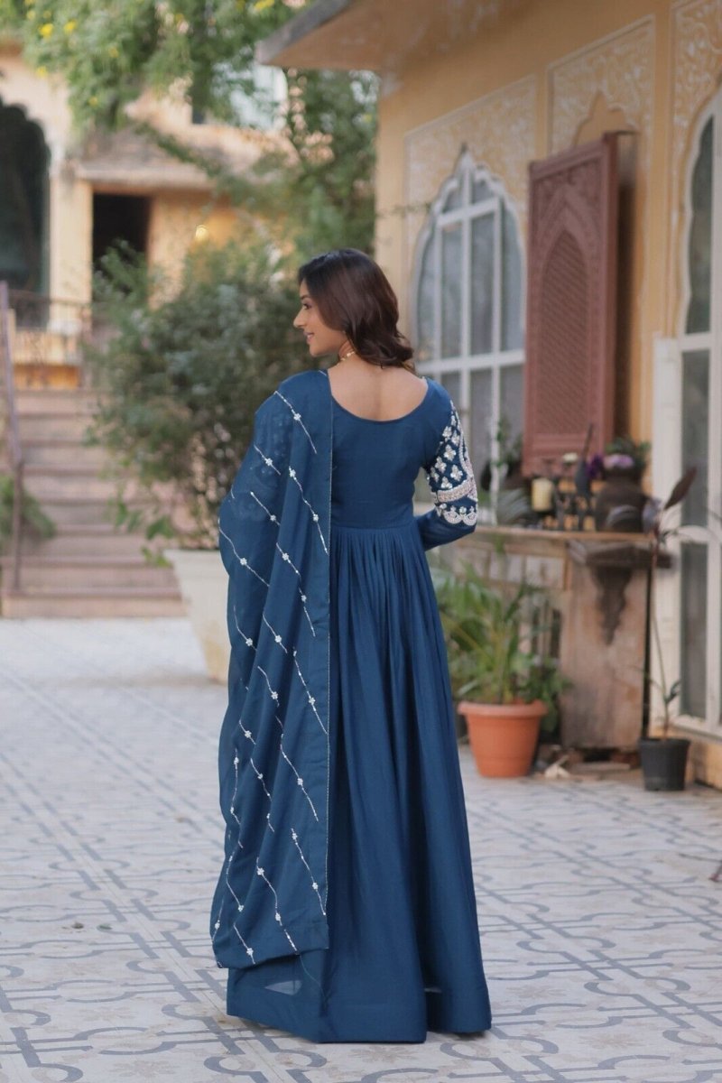 Bollywood - Inspired Pakistani Indian Wedding Flared anarkali Gown Set suit - 001FASHIONFORWARD
