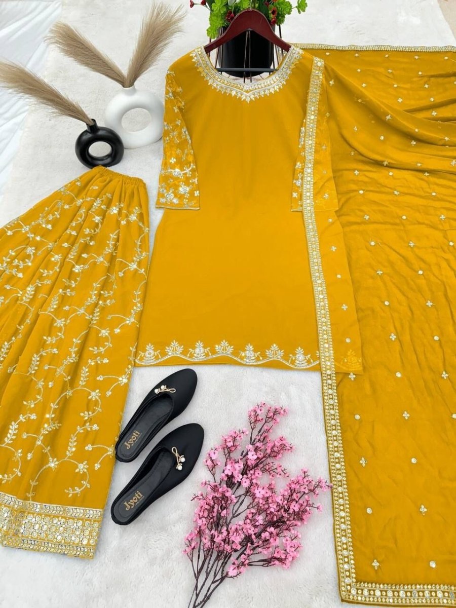 Bollywood Sharara Suit Ethnic Indian Kameez Salwar Pakistani Designer Georgette - 001FASHIONFORWARD