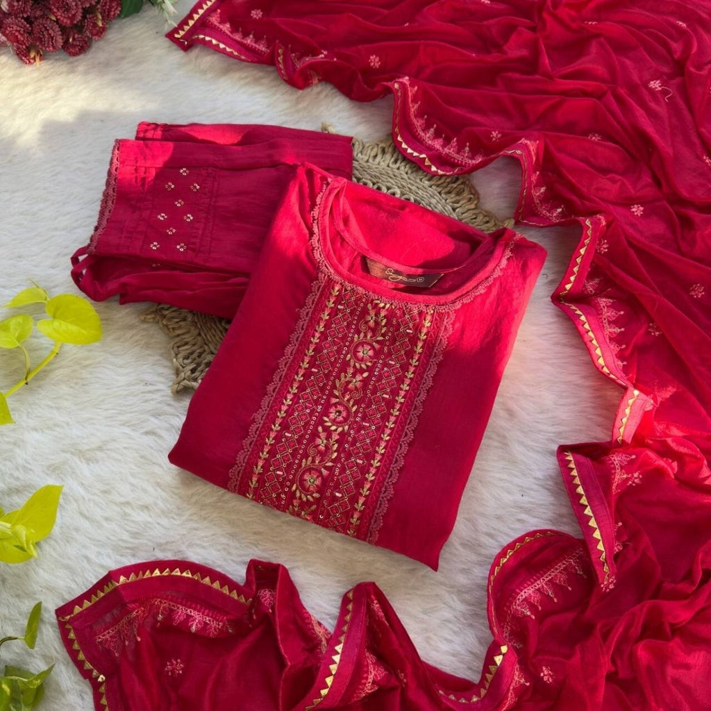 Bollywood/Indian/Pakistani Ethnic Party Wear Roman Silk Dress Salwar Kameez Set - 001FASHIONFORWARD