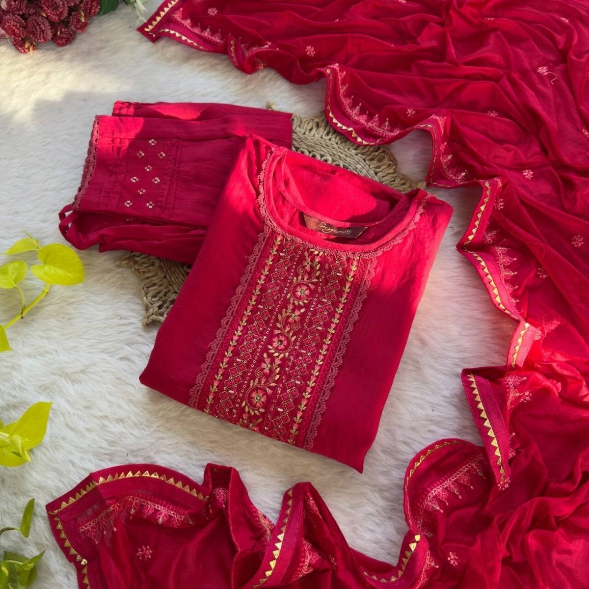 Bollywood/Indian/Pakistani Ethnic Party Wear Roman Silk Dress Salwar Kameez Set - 001FASHIONFORWARD