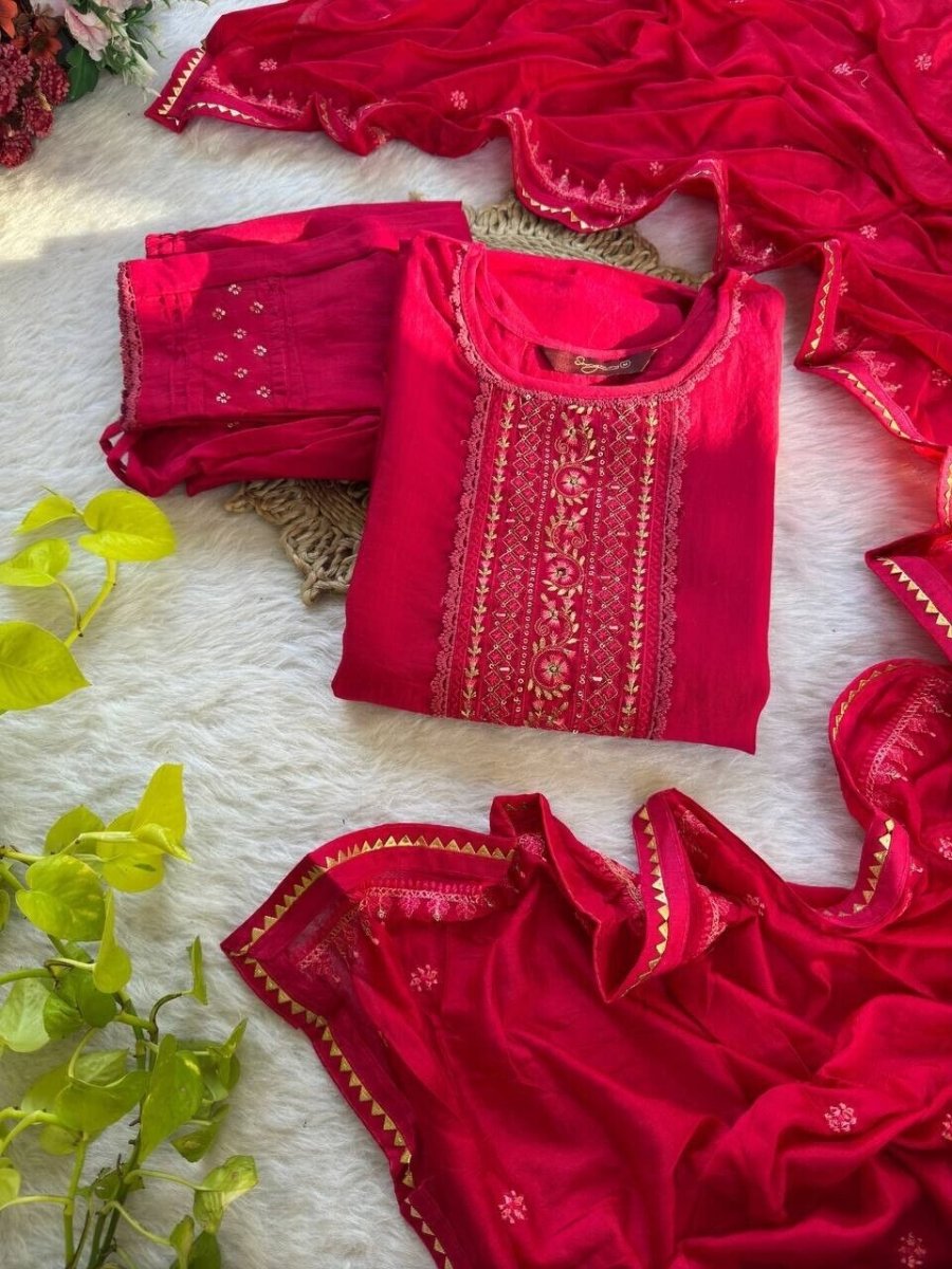 Bollywood/Indian/Pakistani Ethnic Party Wear Roman Silk Dress Salwar Kameez Set - 001FASHIONFORWARD
