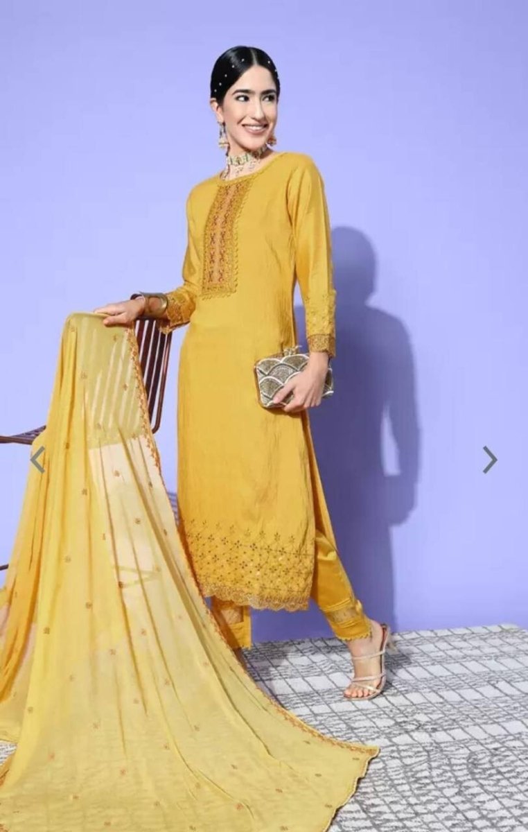 Bollywood/Indian/Pakistani Ethnic Party Wear Roman Silk Dress Salwar Kameez Set - 001FASHIONFORWARD