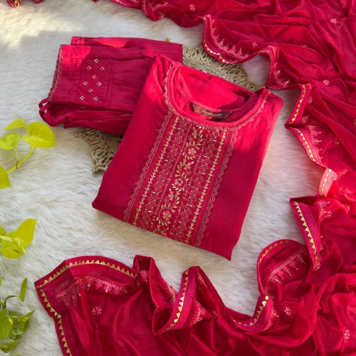 Bollywood/Indian/Pakistani Ethnic Party Wear Roman Silk Dress Salwar Kameez Set - 001FASHIONFORWARD