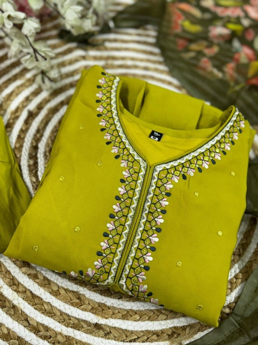 Chanderi Jacquard Zari Work Suit with Net Dupatta – Flared anarkali gown - 001FASHIONFORWARD