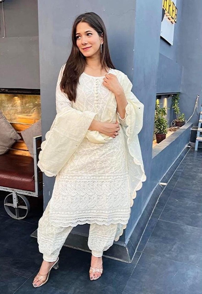 Chickenkari Dress Salwar Kameez Readymade Suit Indian Wedding Party 3 Piece - 001FASHIONFORWARD