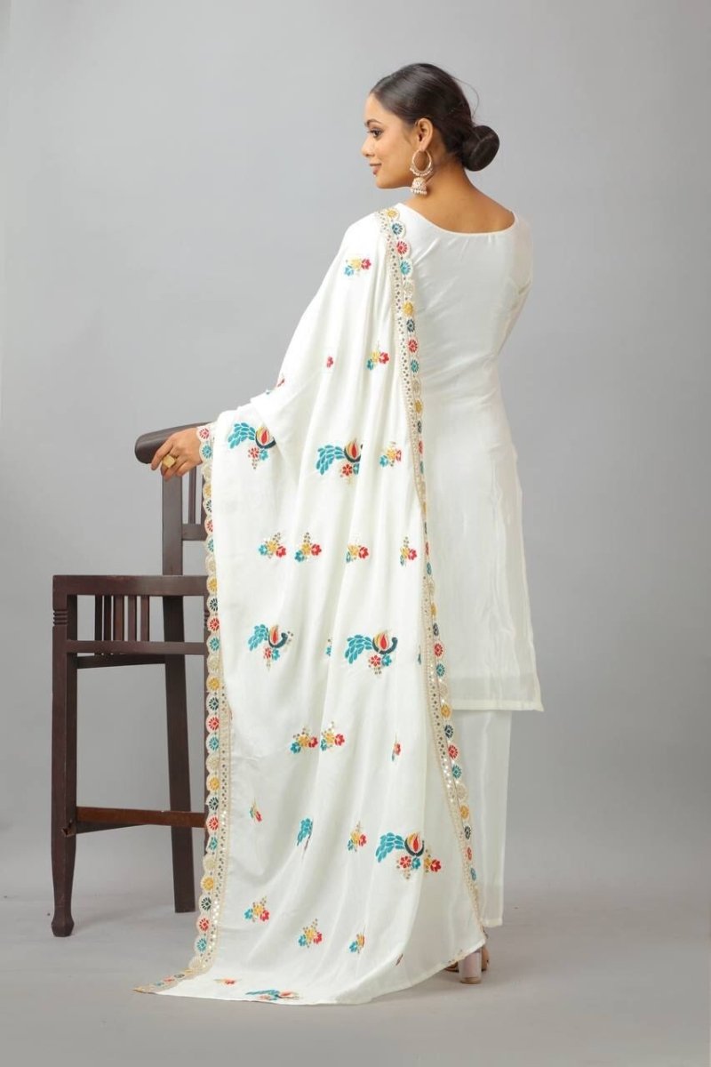 Chinon Silk Indian Wedding & Party Wear Salwar Kameez Set - 001FASHIONFORWARD