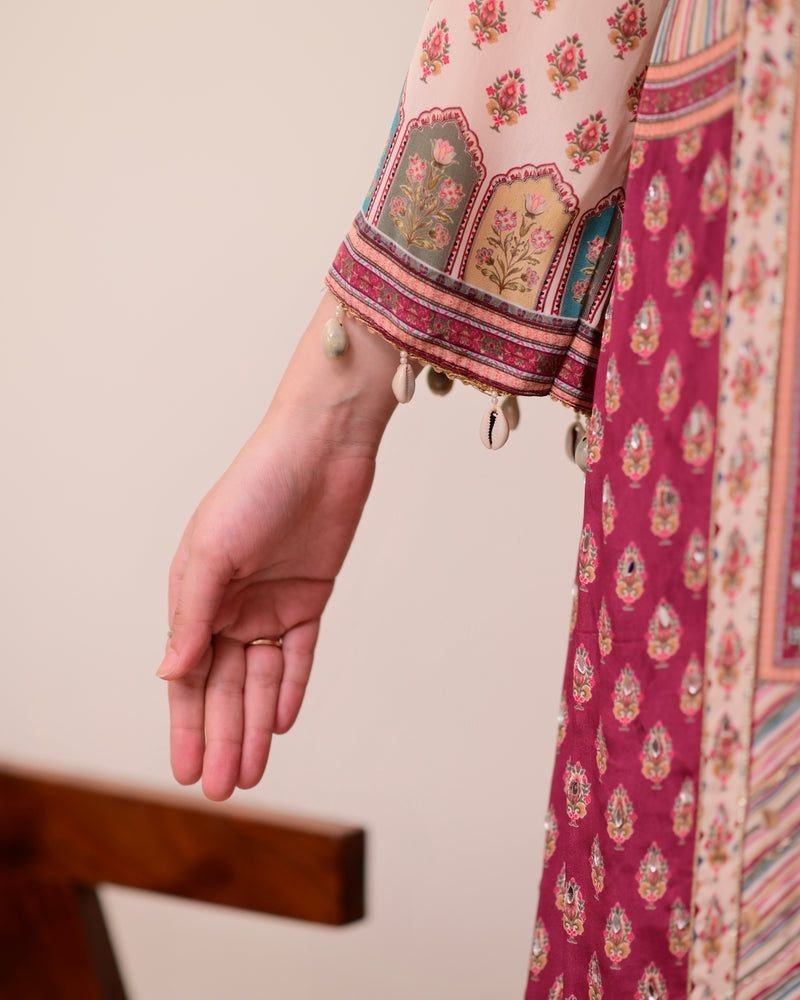 Chinon Silk Kurta Sharara Set with Sequins Embroidery Work for Women - 001FASHIONFORWARD