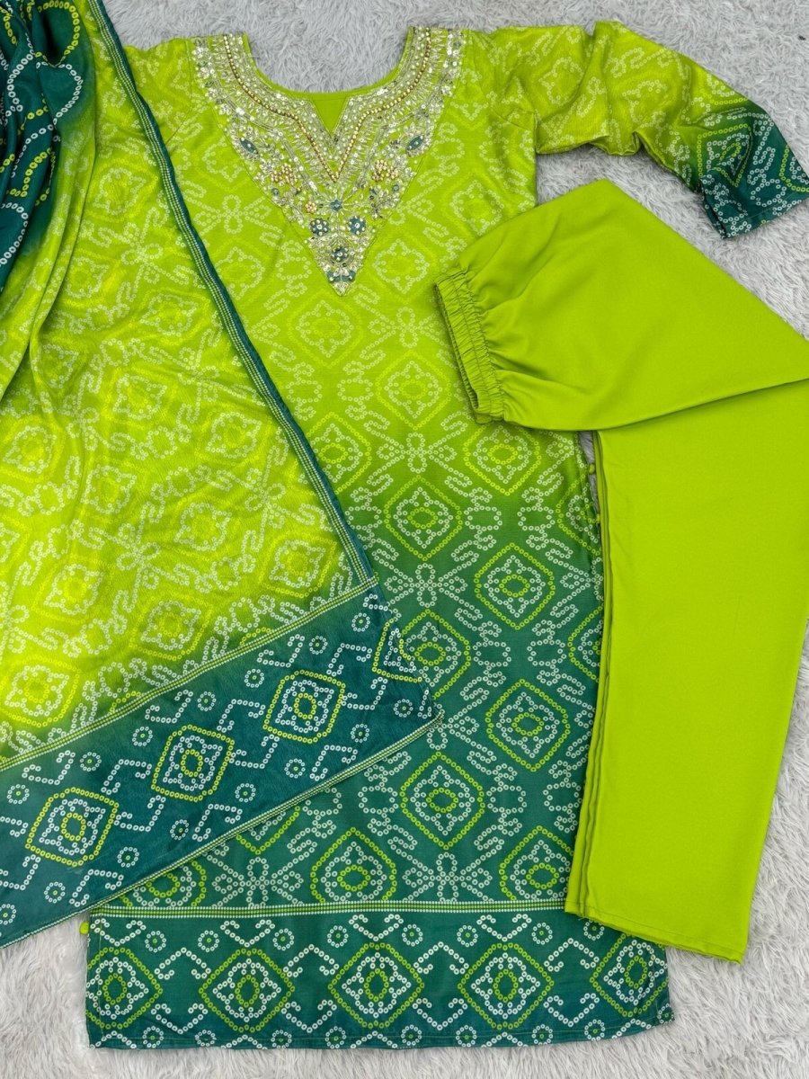 Chinon Silk Wedding Straight Salwar Kameez Indian Pakistani Designer Suit Dress - 001FASHIONFORWARD