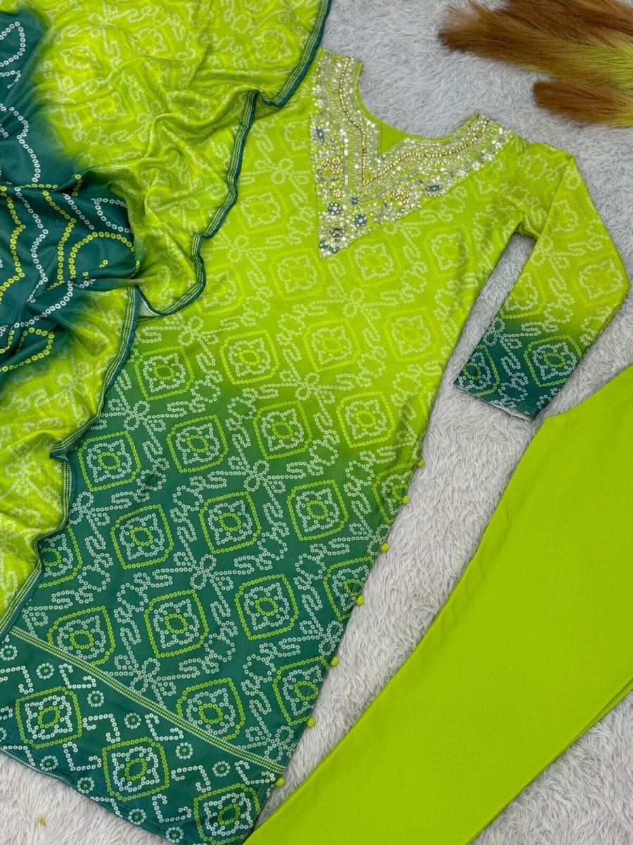 Chinon Silk Wedding Straight Salwar Kameez Indian Pakistani Designer Suit Dress - 001FASHIONFORWARD