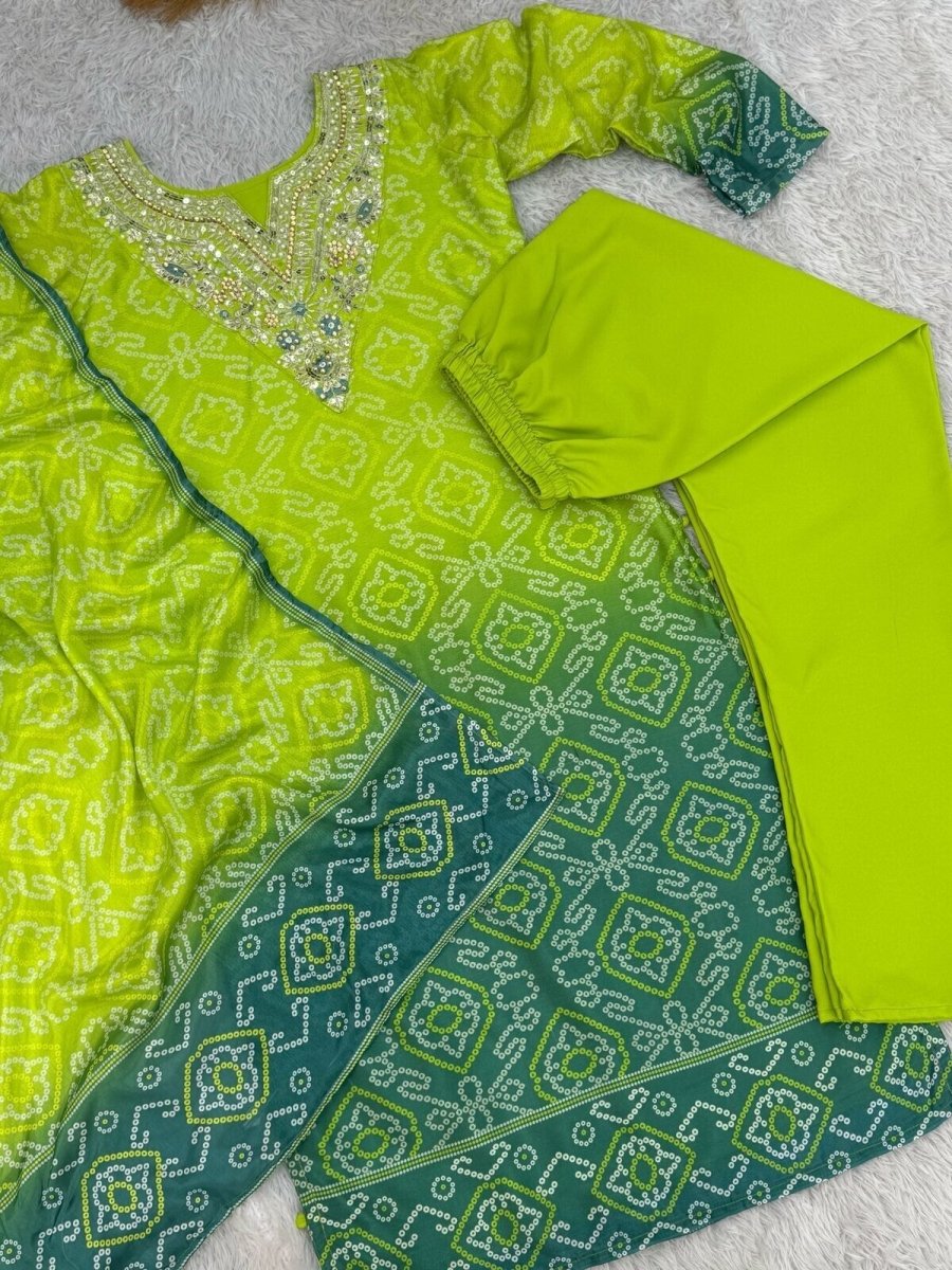 Chinon Silk Wedding Straight Salwar Kameez Indian Pakistani Designer Suit Dress - 001FASHIONFORWARD