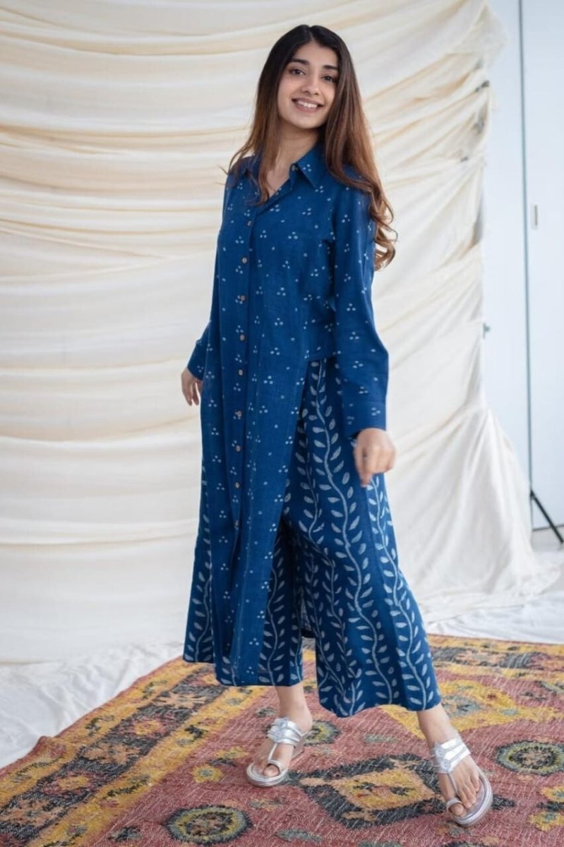 Cotton 2 Pcs Women Designer Kurta Pant Set Indian Bollywood Party Wear Kurti - 001FASHIONFORWARD