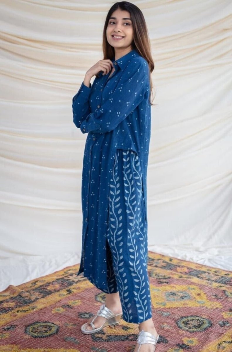 Cotton 2 Pcs Women Designer Kurta Pant Set Indian Bollywood Party Wear Kurti - 001FASHIONFORWARD