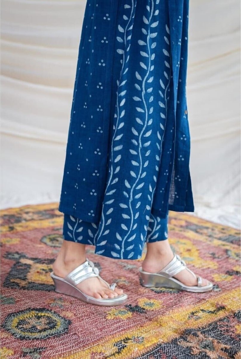 Cotton 2 Pcs Women Designer Kurta Pant Set Indian Bollywood Party Wear Kurti - 001FASHIONFORWARD