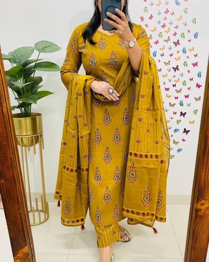 Cotton Bollywood Designer Salwar Kameez Wear Wedding Party Pakistani Dress suit - 001FASHIONFORWARD