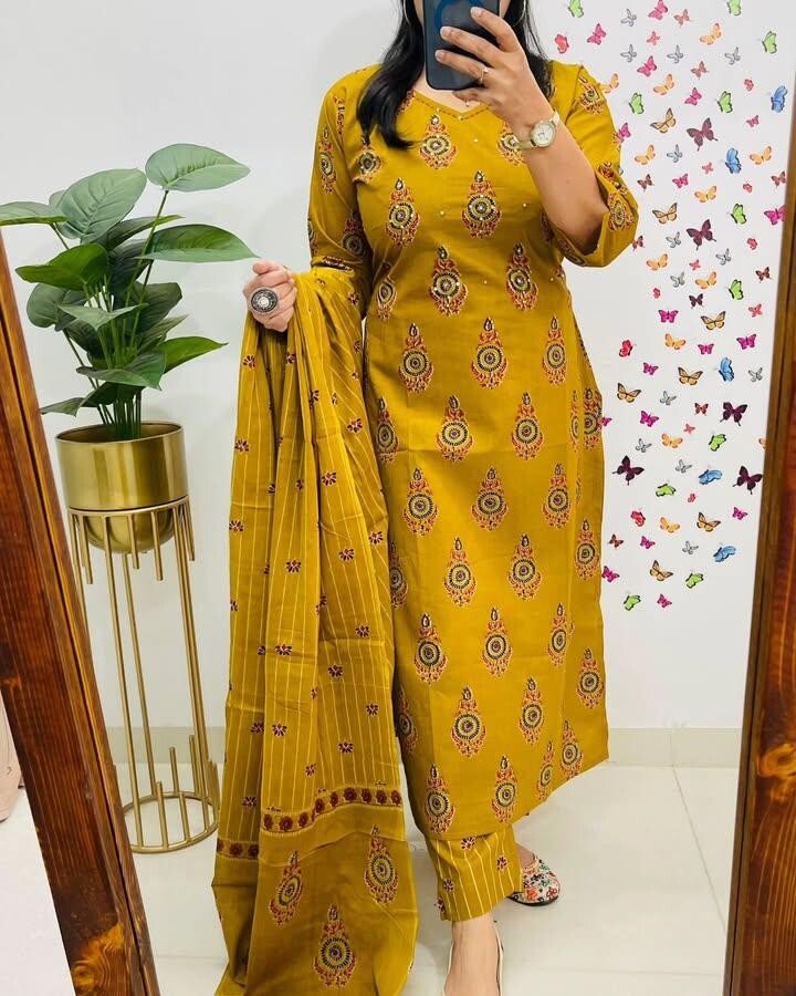 Cotton Bollywood Designer Salwar Kameez Wear Wedding Party Pakistani Dress suit - 001FASHIONFORWARD