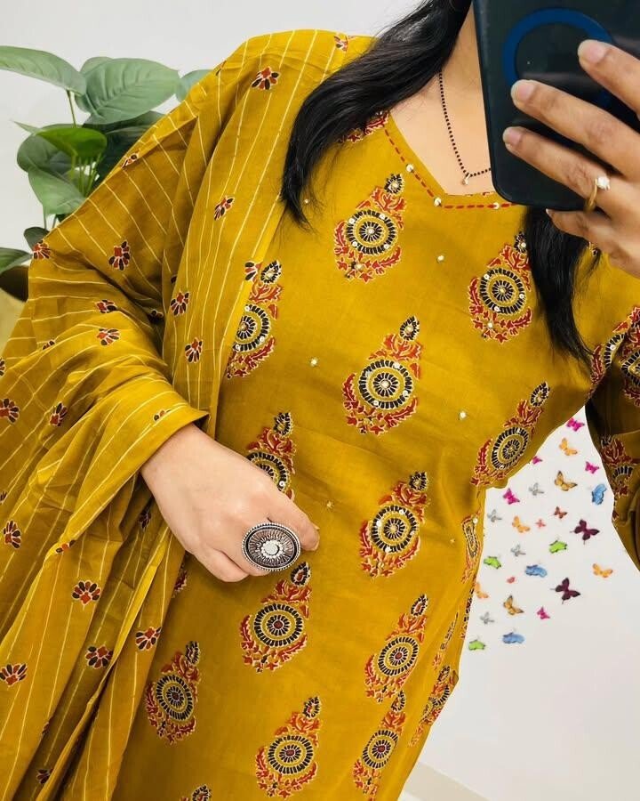Cotton Bollywood Designer Salwar Kameez Wear Wedding Party Pakistani Dress suit - 001FASHIONFORWARD
