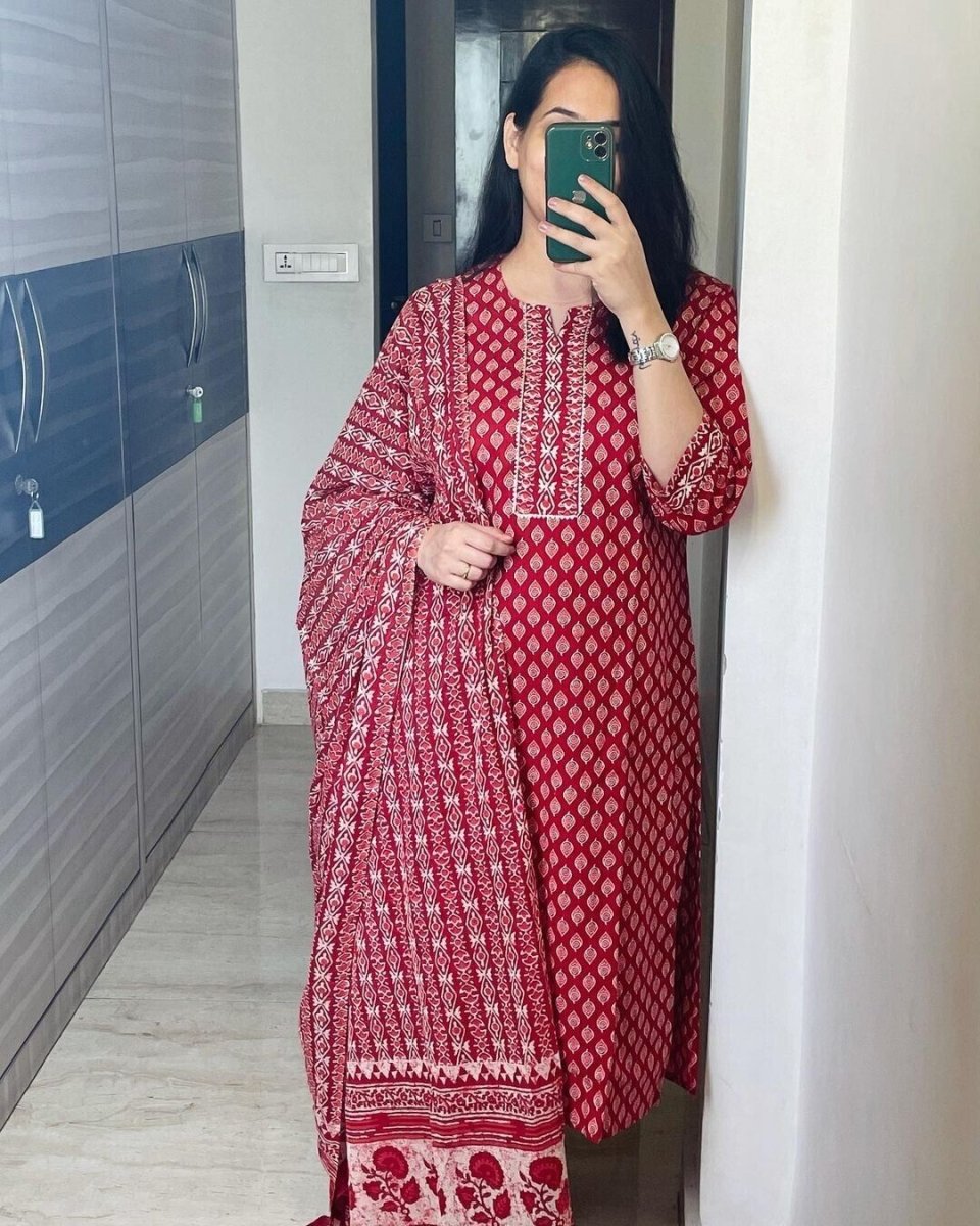 Cotton Dress Pakistani Salwar Kameez Readymade Suit Indian Wedding Party - 001FASHIONFORWARD