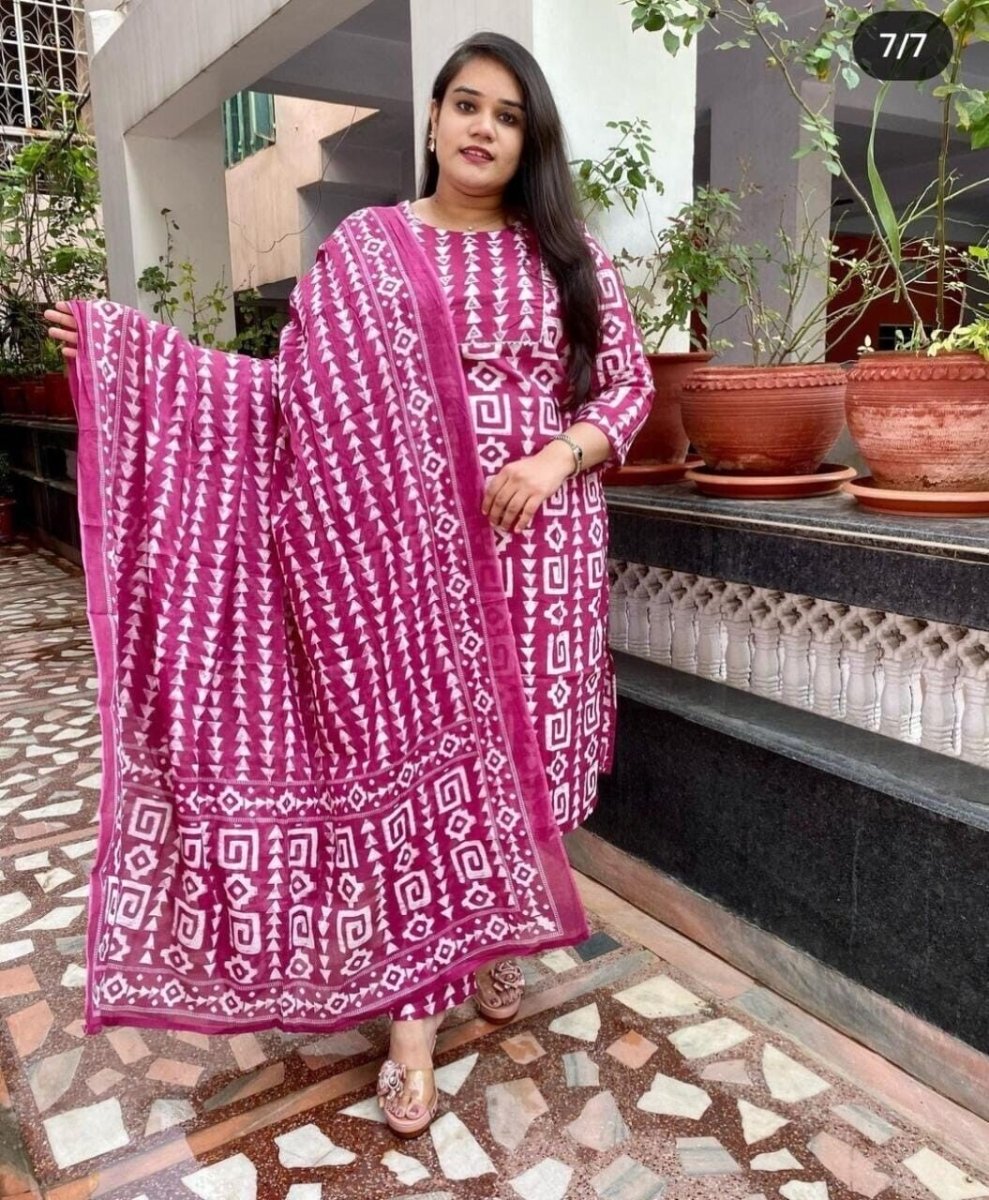 Cotton Floral Salwar Kameej Suit , Wedding party wear Kurti pant 3 Readymade - 001FASHIONFORWARD