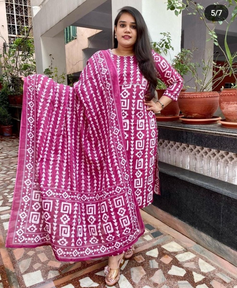 Cotton Floral Salwar Kameej Suit , Wedding party wear Kurti pant 3 Readymade - 001FASHIONFORWARD