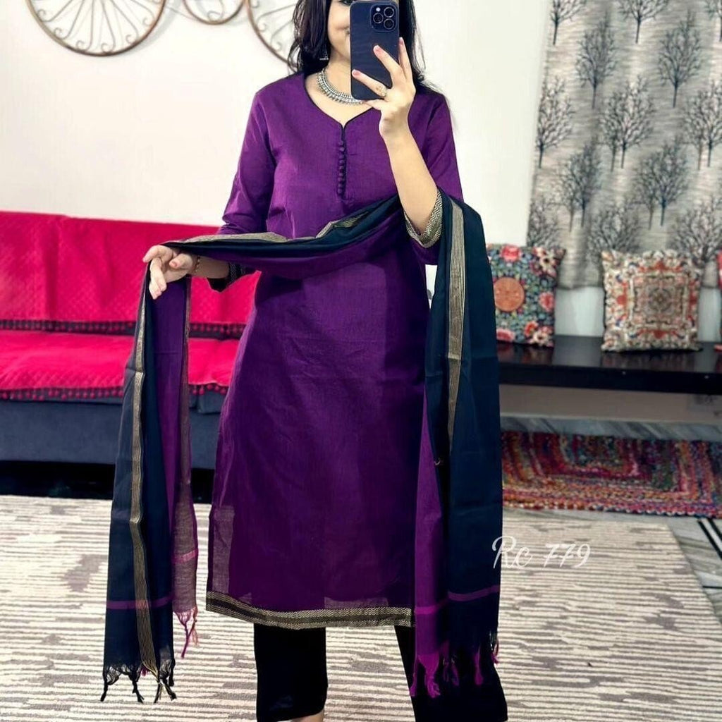 Cotton Gota Patti Salwar Kameez – Readymade Indian Wedding & Party Wear Suit - 001FASHIONFORWARD