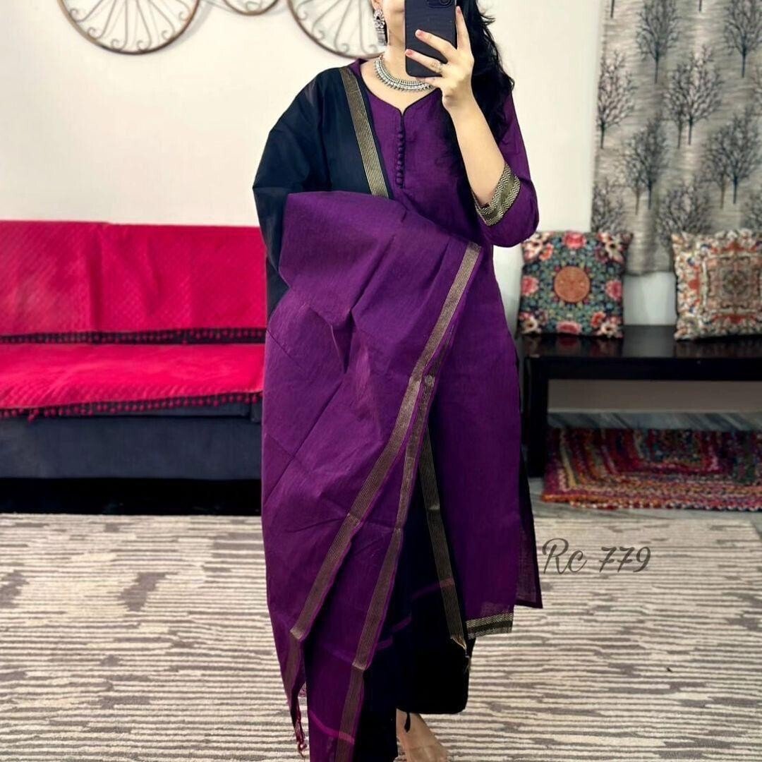 Cotton Gota Patti Salwar Kameez – Readymade Indian Wedding & Party Wear Suit - 001FASHIONFORWARD