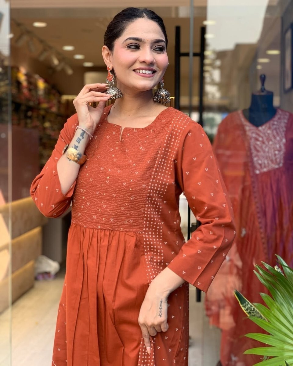 Cotton Indian Designer Bollywood Party Wear Anarkali Flared Gown duppatta - 001FASHIONFORWARD