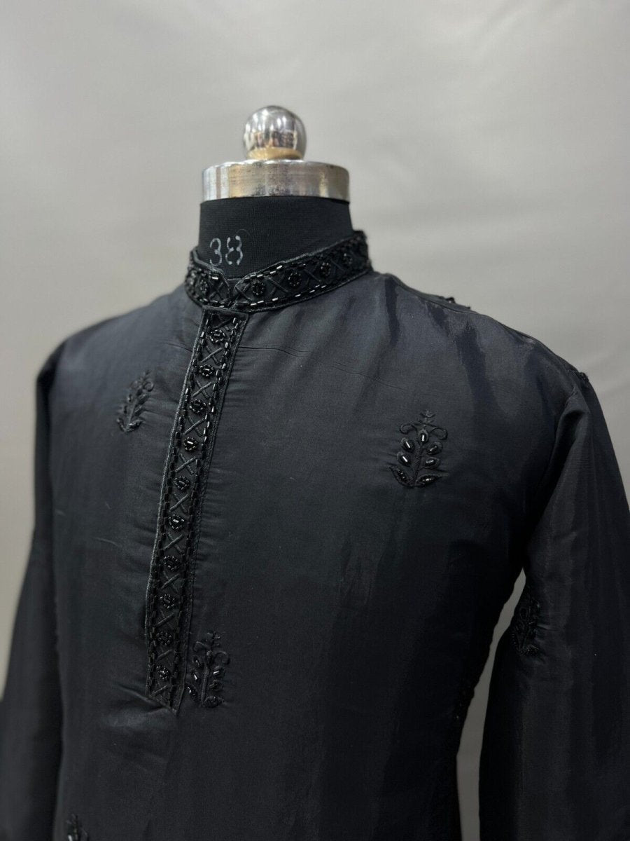 Cotton Men's Designer Wedding Bollywood Traditional Ethnic Long Kurta Payjama - 001FASHIONFORWARD