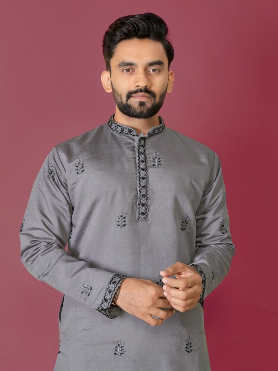 Cotton Men's Designer Wedding Bollywood Traditional Ethnic Long Kurta Payjama - 001FASHIONFORWARD